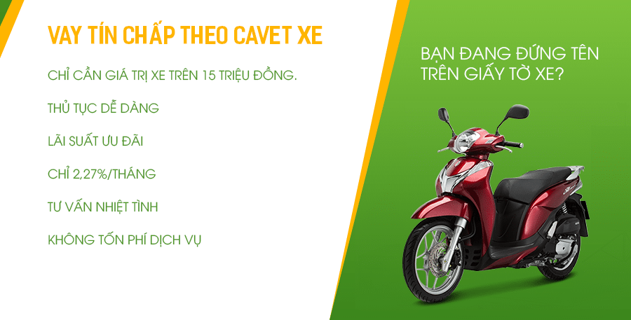 vay tiền tín chấp bằng giấy đăng ký cavet xe